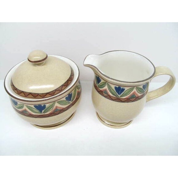 Mikasa Potters Touch Sausalito Creamer & Covered Sugar Bowl - Picture 2 of 12